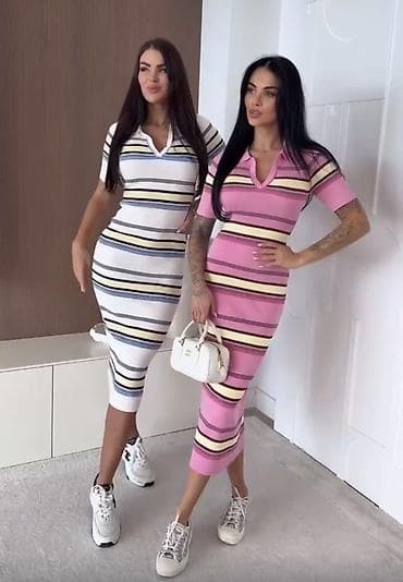 ✅Rastegljiva prugasta midi haljina sa kragnom
✅1900 din