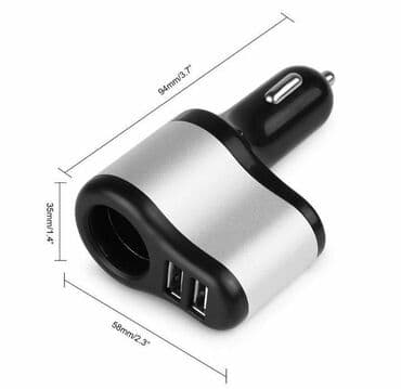 duks za menjac: USB auto punjač sa dva USB porta 2 u 1 - Dimenzija: 9,4 x 5,8 x — 10