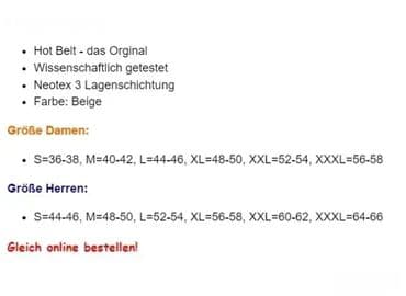 cena dukata u srbiji: #2202 Pojas za mršavljenje HOT BELT Germany; Materijal: NEOTEX; — 6
