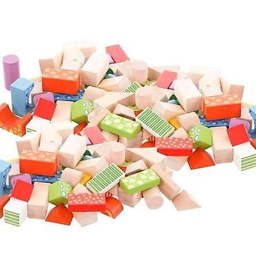 Building Blocks: DRVENE KOCKE SA ŠARAMA – 100 KOM (ECO TOYS) Šifra proizvoda: Komplet — 3