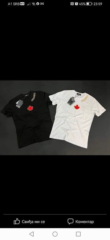 muške zimske jakne c a: Majica na kratke rukave, 2XL (EU 56), 3XL (EU 58), L (EU 52), Hugo Boss, bоја - Bela, Pamuk — 2
