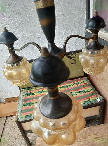 komoda za patike: Vintage luster sa 3 kraka - Materijal: kombinacija metala i stakla — 1
