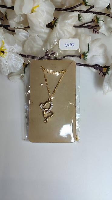 pojas za trudnice: Zlatni lančić sa priveskom „dva srca“ - Materijal: metal u zlatnoj — 2