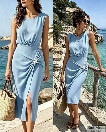bunda s: Elegantna midi letnja haljina Emi Moda – Made in Italy - Kroj: bez — 3