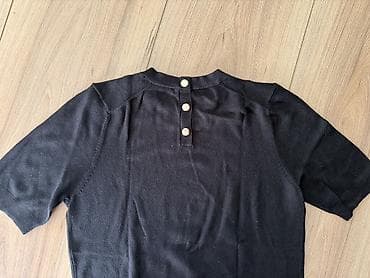 liu jo darina s: Zara crni pleteni top sa kratkim rukavima - Model: ženski pleteni — 2