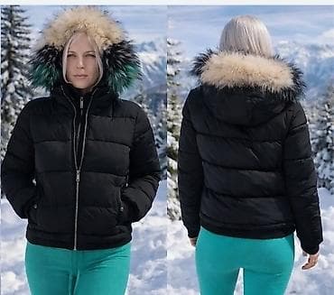 prsluci od krzna: Zimska ženska jakna sa kapuljačom i dekorativnim krznom - Boja jakne — 7