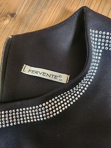 svecane haljine niš: Crna elegantna haljina bez rukava – Fervente, veličina 38 - Boja — 2