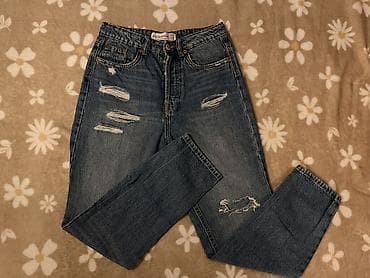 patike i sako: Farmerke visokog struka, klasičan plavi denim sa — 1