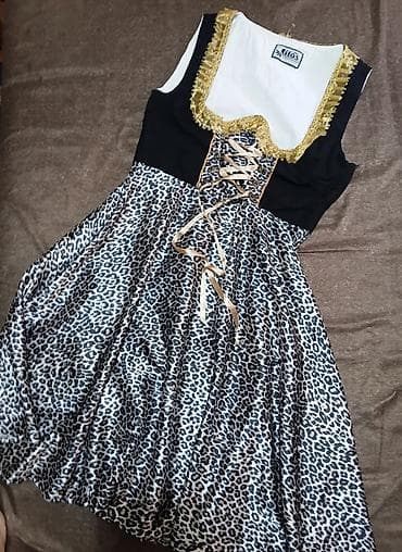 Haljina s leopard printom i korset vezivanjem - Model: midi haljina