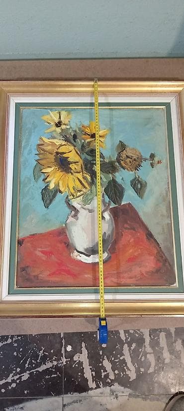 materijal za vez: Dogovor: Bela vaza – ulje na platnu - Autor: Ivan Cvetko (etiketa — 1