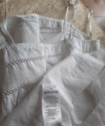 tank top h m: S, Cotton, Single-colored, color - White — 4