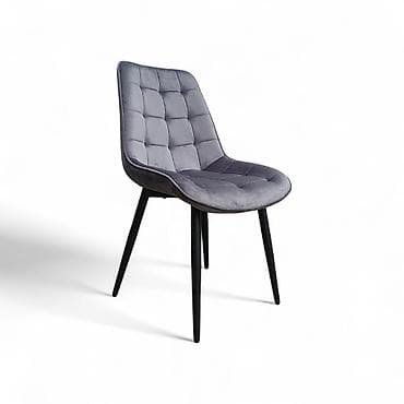 Tapacirana stolica – siva baršun - Materijal: mekani baršunasti štof na lalafo.rs Tapacirana stolica – siva baršun - Materijal: mekani baršunasti štof