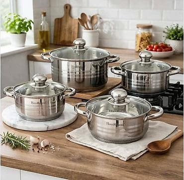 jacobs kafa sa soljom: 🔥 8- DELNI SET LONACA ✔ Premium INOKS 18/10 set sa 8 delova ✔ — 2