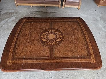 stilske komode: Klasični masivni drveni sto za dnevni boravak/trpezariju - Materijal — 5