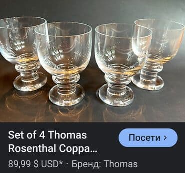 kristalne čaše prodaja: Case kristal Thomas-Rosenthal za zestoko pice Nemacka 80te. Case za — 6