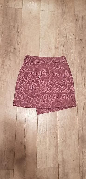 suknja sa resama: Mini suknja sa baršunastim žakard dezenom - Model: mini suknja ravnog — 2