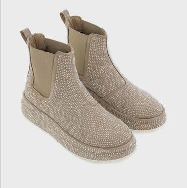 bež čizme od brušene kože: Ankle boots, 38 — 1