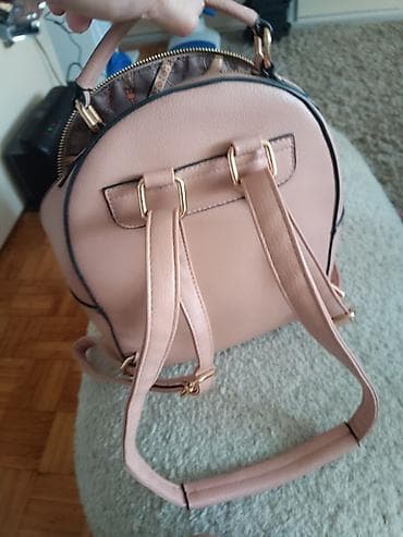 planeta nike ranac: Ženski mini ranac – puder roze - Materijal: koža sa finom teksturom — 5