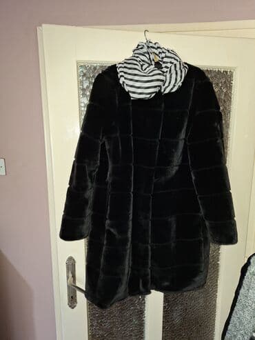 XL, With lining, Faux fur, color - Black