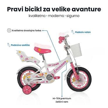 Dečiji bicikli: Dečija bicikla 12'' Ice-cream roze – SM-1 Šifra proizvoda: SM-1 12'' — 5