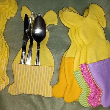 Sušilice: Ukrasne futrole za escajg u obliku zeke - Ručno šivene tekstilne — 1