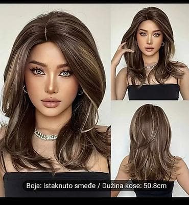 torbice za devojke: Perike – različiti modeli i boje - Tip: ravne duge perike za žene i — 9