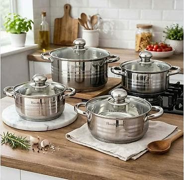 crna orhideja cena: 🔥 8- DELNI SET LONACA ✔ Premium INOKS 18/10 set sa 8 delova ✔ — 1