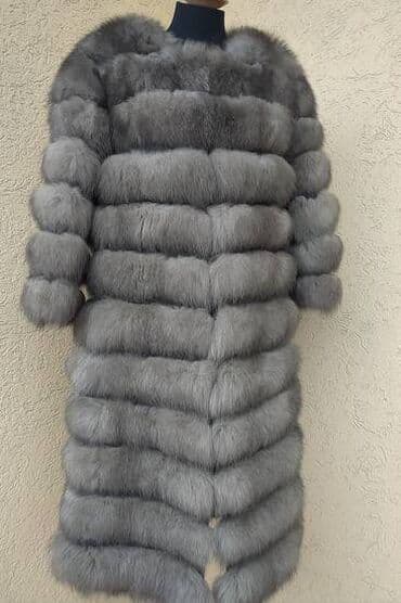 Fur coats: L, With lining, Arctic fox, color - Grey — 3