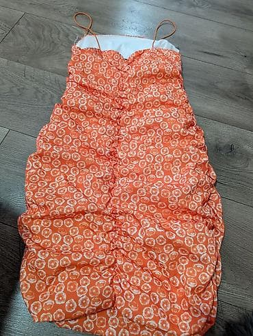 haljine 2022: Haljina Etika Fashion – narandžasta letnja slip haljina sa dezenom - — 2