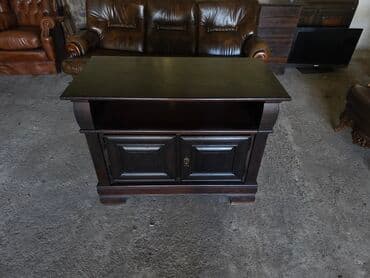 deciji dusek za krevetac: TV komoda od punog drveta, tamno bajcovana - Klasničan dizajn sa — 5