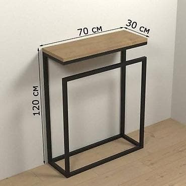 Shelves: Konzolni sto – industrijski dizajn - Materijal: čelični ram sa — 2