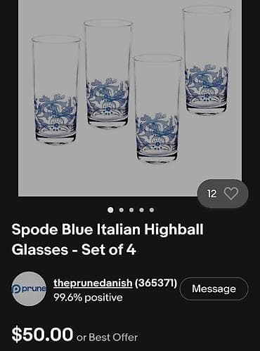 maxi čaše kuhn rikon: Luksuzne nove case Spode Blau Italija Hi Ball. Set od 4 nove luksuzne — 4