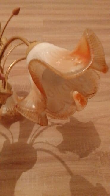 Textile: Chandelier, color - Beige, Used — 6