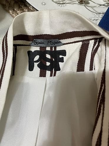 Sweatpants: Ženski bež blejzer sa braon prugamа, Ps fashion vel 38. Strukirani — 6