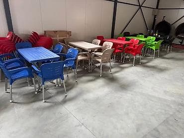 beli retro namestaj: Vrtni set: sto + 6 stolica - Komplet sadrži pravougaoni sto i šest — 8