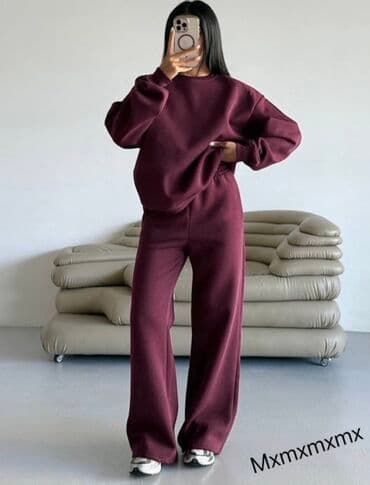 suskavac komplet: 🔥Ženski komplet trenerke – dukserica + donji deo sa širokim nogavicama — 4