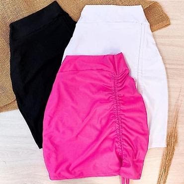 Suknja dubok pojas na nabiranje. Crna,pink,svetlo