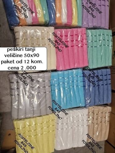 prodajem plinsku bocu: 💥PEŠKIRI DEBLJI 50X90 12 kom 70X140 6 kom 👉CENA 2.500 din 💥PEŠKIRI — 6