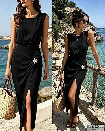 bunda s: Elegantna midi letnja haljina Emi Moda – Made in Italy - Kroj: bez — 2