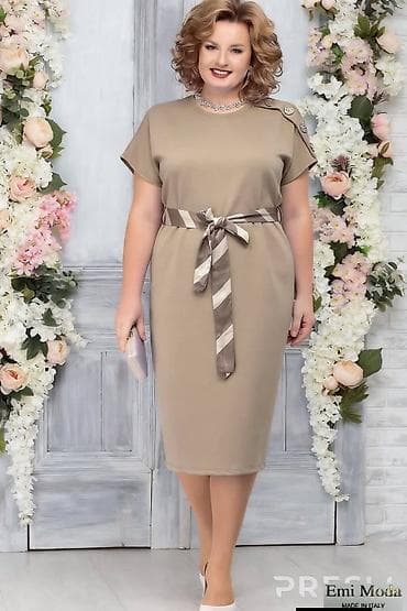 pantalone za plazu: Haljina – italijanski dizajn - Kroj: midi dužina, ravna linija sa — 1