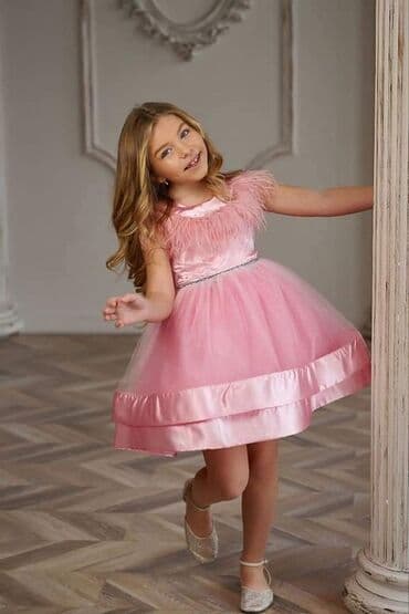 satenske pidzame: Predivne haljinice saten, til, perje, šljokice, za princezice od — 4