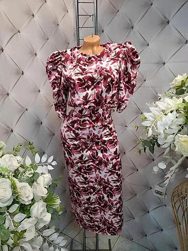 Elegantna midi haljina sa printom – više dezena - Kroj: uska midi