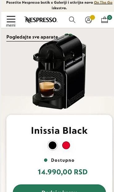 dyson fen cena: NOVO / NESPRESSO INISSIA kafe masina doneta iz Austrije (EU) — 6