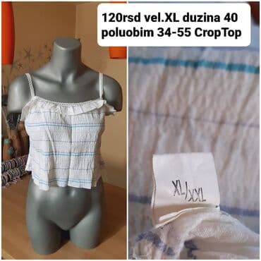 crop top h m: Crop top na bretele - Veličina: XL/XXL (oznaka na etiketi) - Dužina — 1