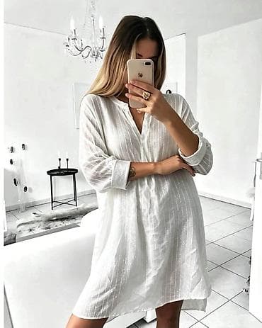 Haljine: Ženska košulja-haljina sa prugama - Kroj: ležeran, ravna linija sa — 8