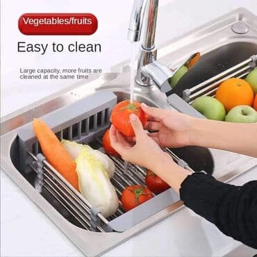 dozer za sudoperu: Prenosiva čelična korpa za sudoperu za pranje i ceđenje Detalji o — 2