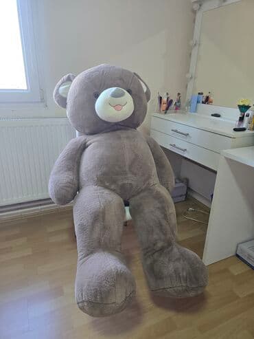 deciji kreveti sa dodatnim lezajem: Veliki plišani meda – džinovski teddy bear - Boja: svetlosmeđa sa — 2