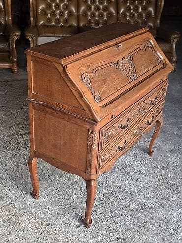 namestaj kula: Drveni pisaći biro/sekreter u klasičnom stilu - Masivno drvo u toploj — 4