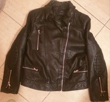 vuneni prsluci sa zlatibora: ZARA kozna jakna bajkerka 11-12 godina 152 cm, girls biker jacket — 6