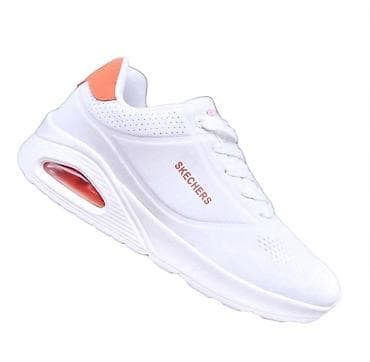 Skechers ženske patike – bele sa losos/narandžastim detaljima - na lalafo.rs Skechers ženske patike – bele sa losos/narandžastim detaljima -